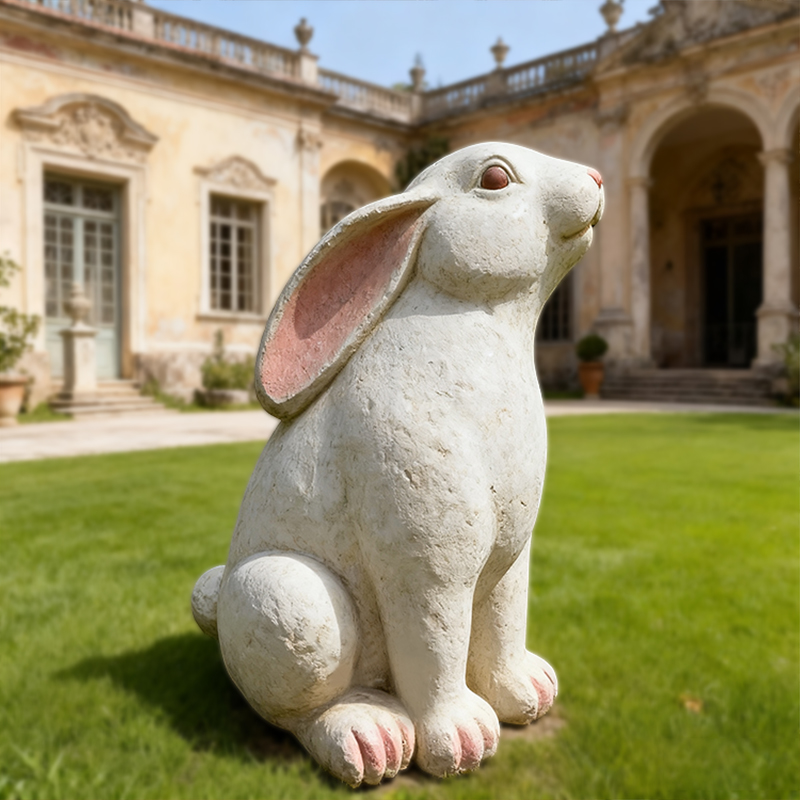 Skulptur af marmordyr kanin