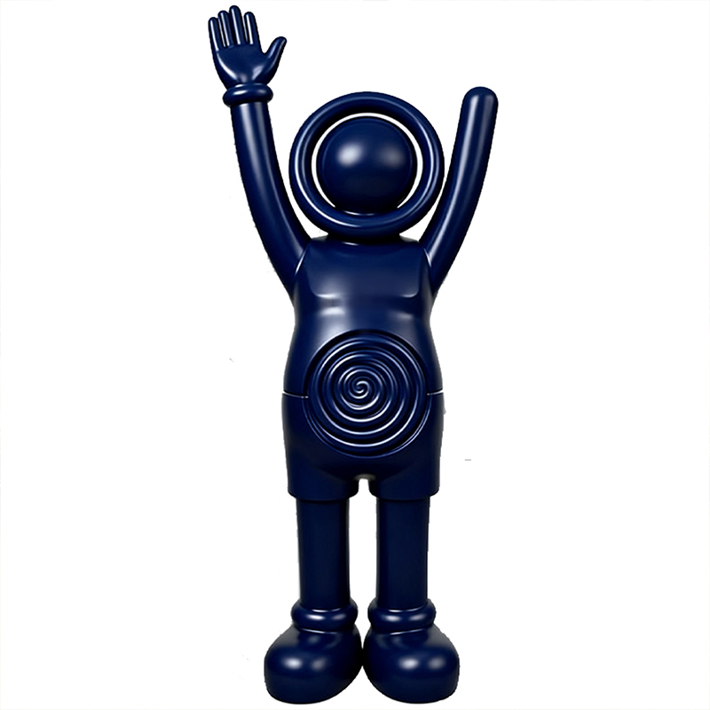 Deep Navy Abstrakt Fiberglass Human Sculpture