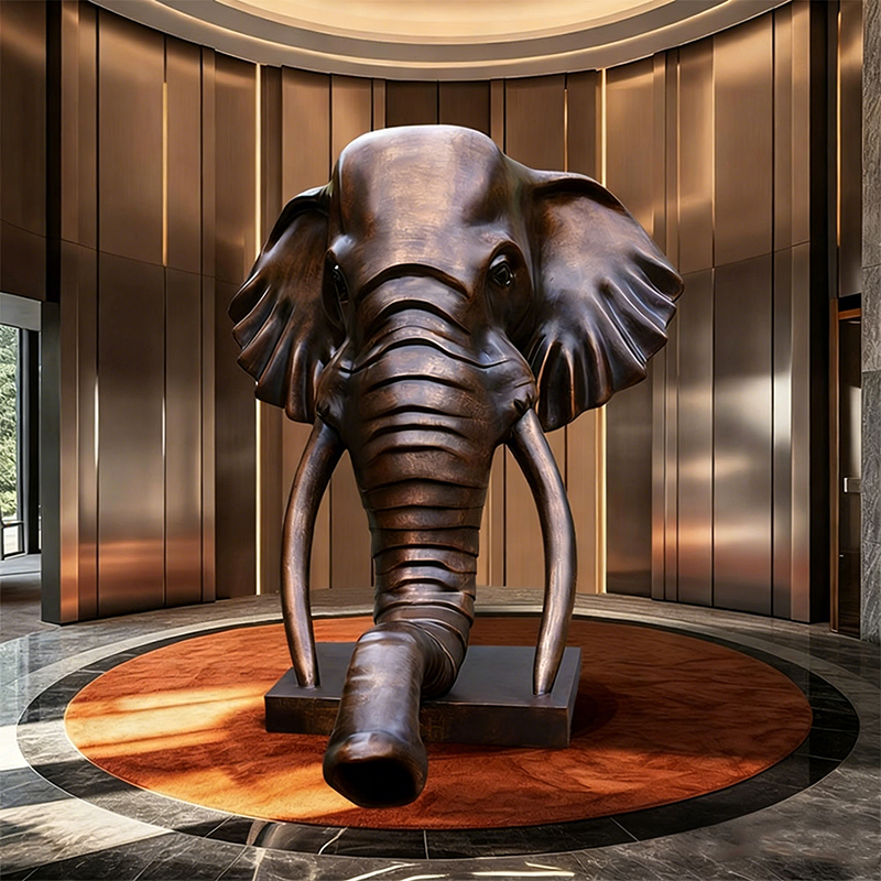Skulptur af elefanthoved