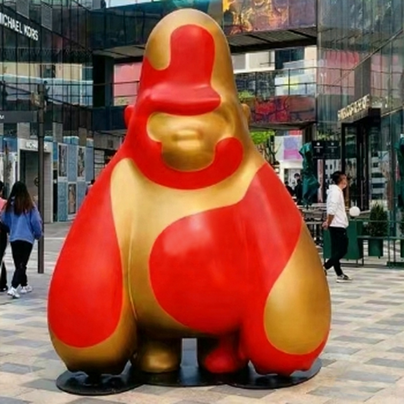 Glasfiber tegneserie gorilla skulptur