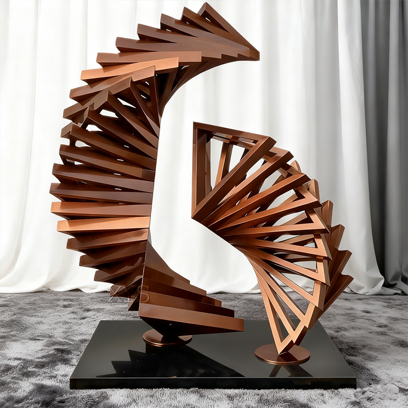 Bronze spiral abstrakt lagdelt skiveskulptur