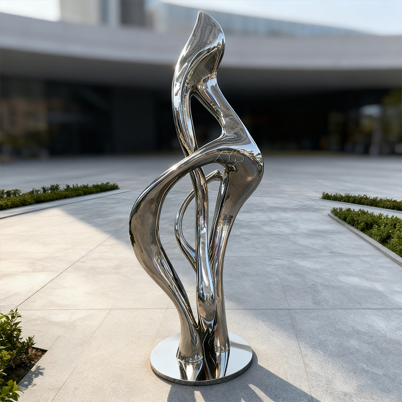 Flame in Motion Spejl Abstrakt Skulptur