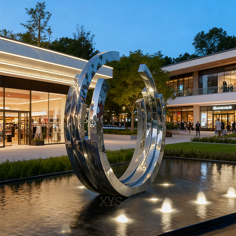 Ring af refleksioner Spejl Vand Feature Skulptur