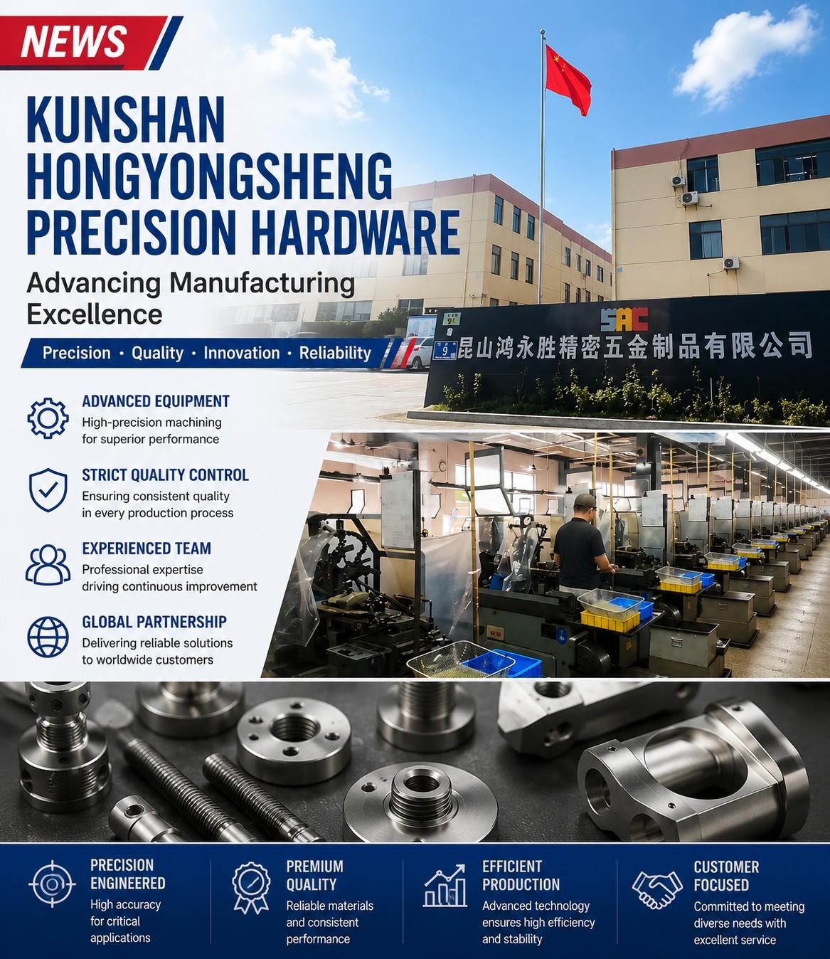 Hvordan udvider Kunshan Hongyongsheng Precision Hardware sin produktionsstyrke?