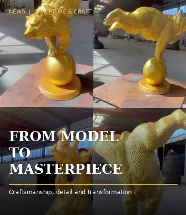 Hvordan er en bronzecirkusbjørneskulptur lavet til en tesalon i New York?
